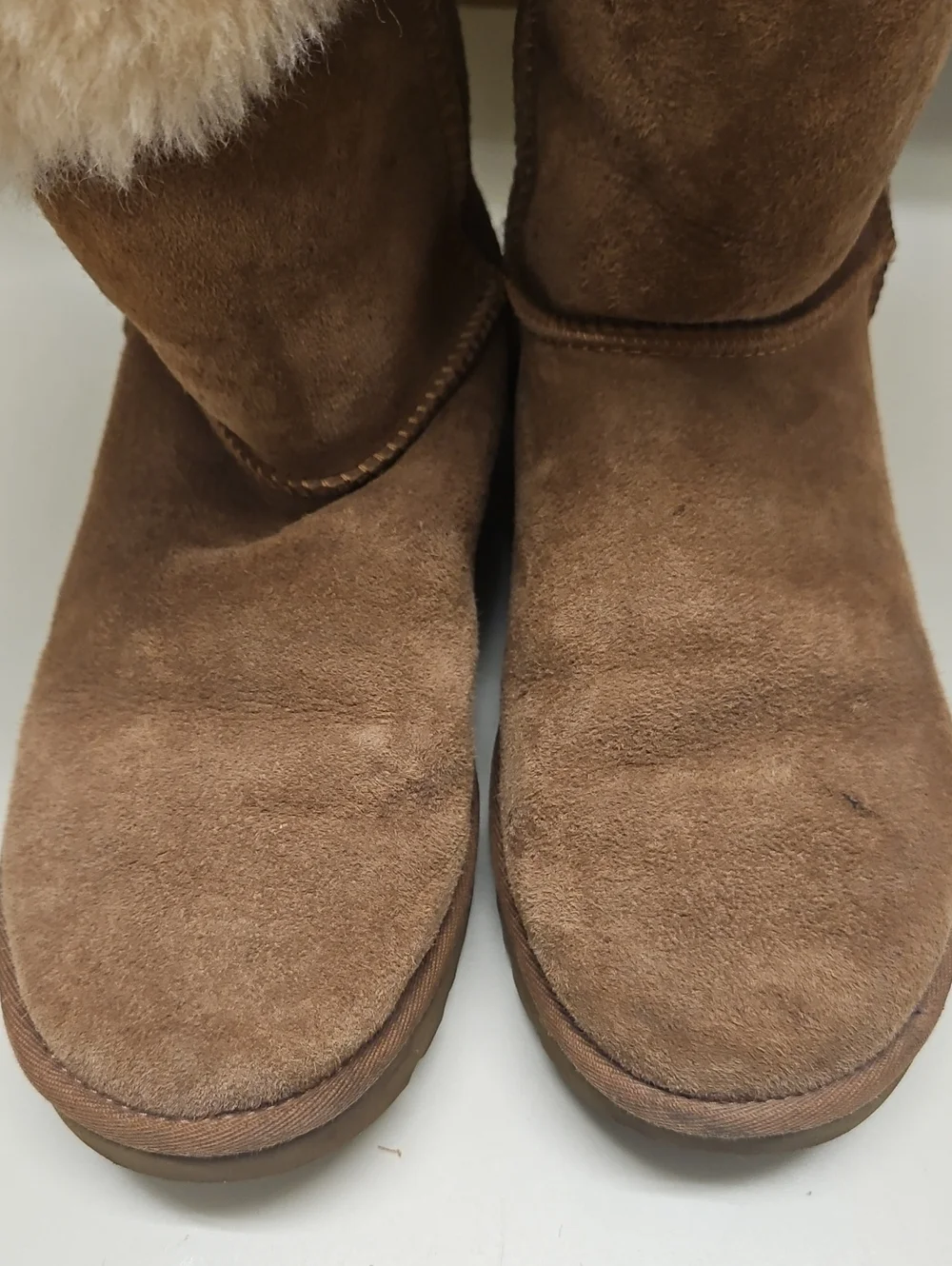 UGG Chestnut Suede Shearling Cuff Winter Boots